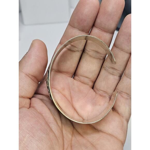 Vintage 925 Gorilla Bangle/Bracelet - Garnet Eye (Missing Stone & Tarnished) - Picture 3 of 10